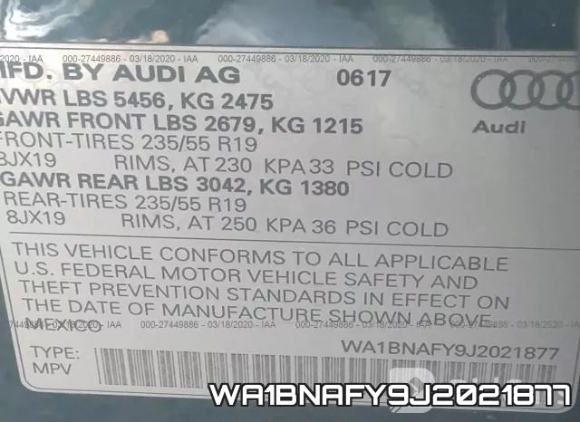 WA1BNAFY9J2021877