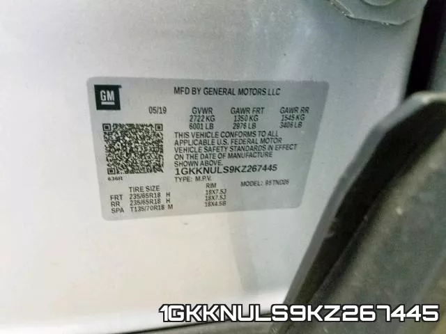 1GKKNULS9KZ267445