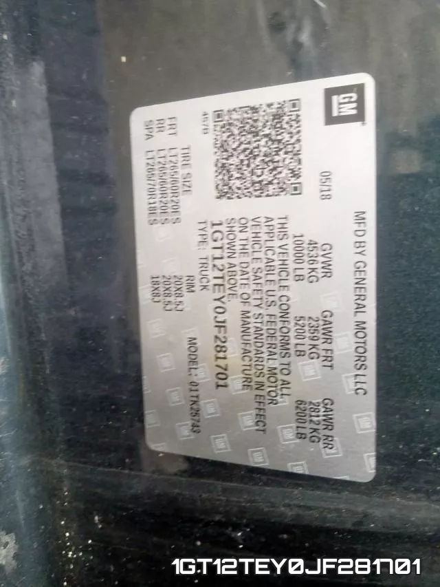 1GT12TEY0JF281701