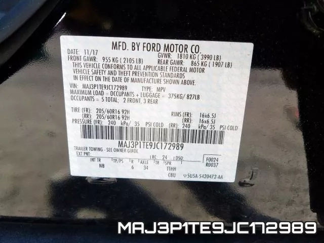 MAJ3P1TE9JC172989