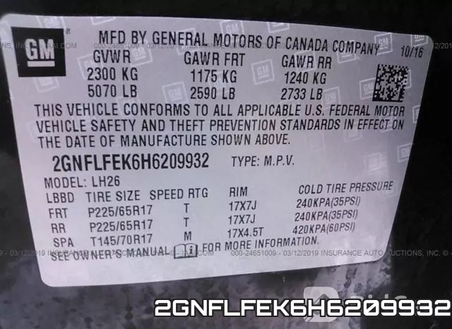 2GNFLFEK6H6209932