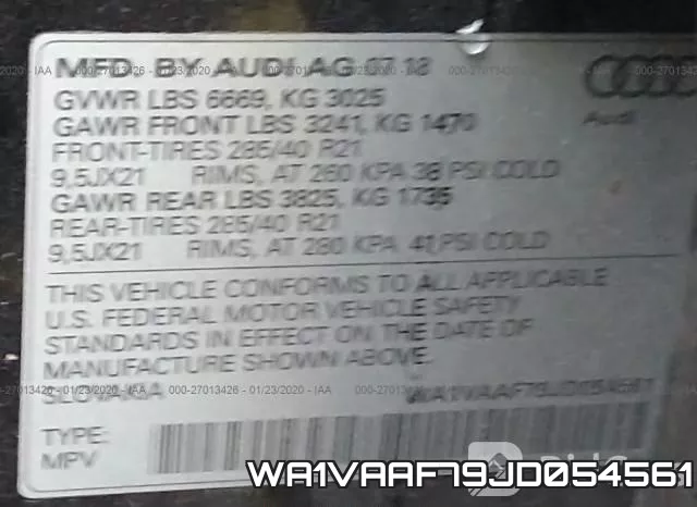 WA1VAAF79JD054561