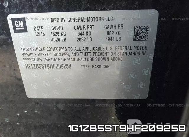 1G1ZB5ST9HF209258