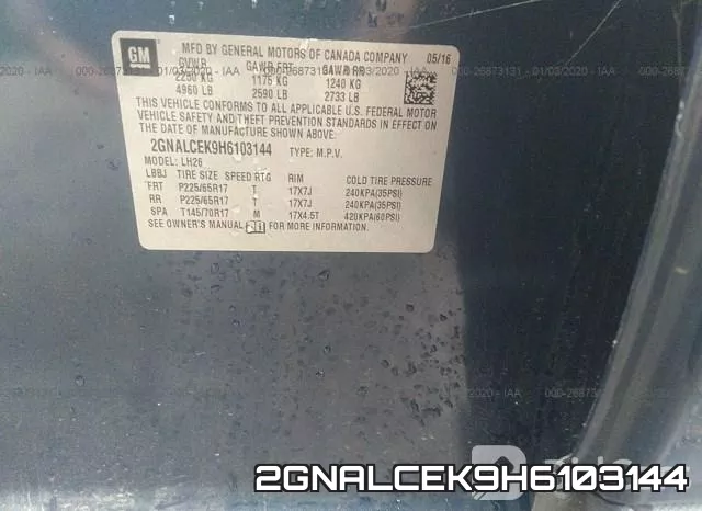 2GNALCEK9H6103144