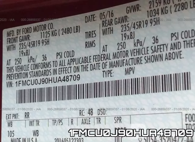 1FMCU0J90HUA48709