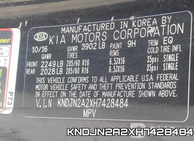 KNDJN2A2XH7428484