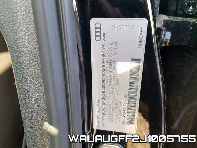 WAUAUGFF2J1005755