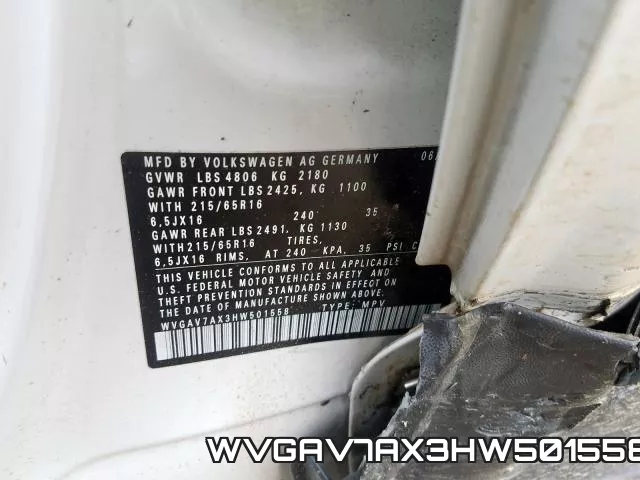 WVGAV7AX3HW501558