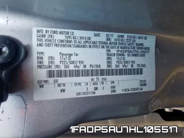 1FADP5AU7HL105517