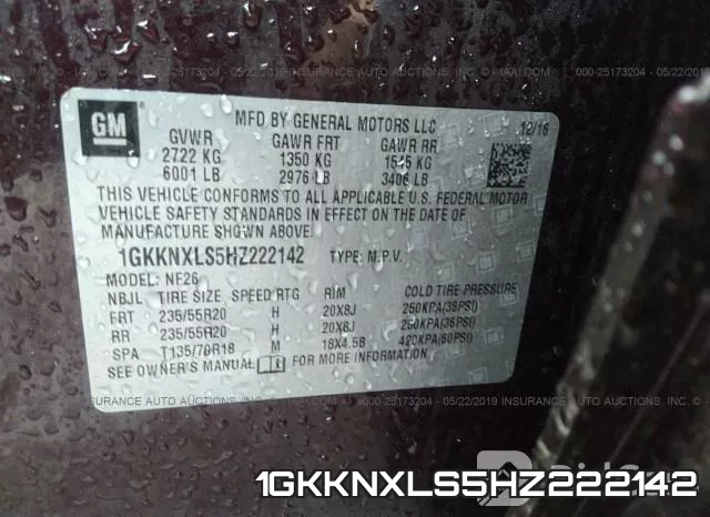 1GKKNXLS5HZ222142