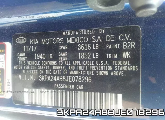 3KPA24AB8JE078296