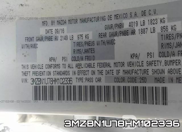 3MZBN1U78HM102336