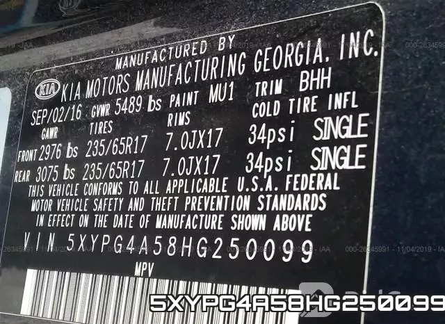 5XYPG4A58HG250099