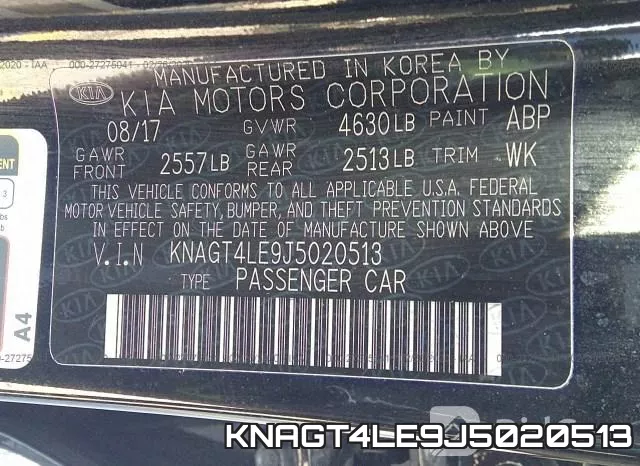 KNAGT4LE9J5020513