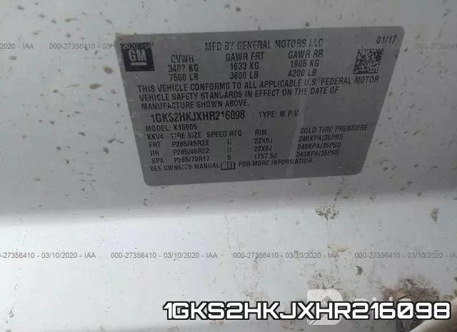 1GKS2HKJXHR216098