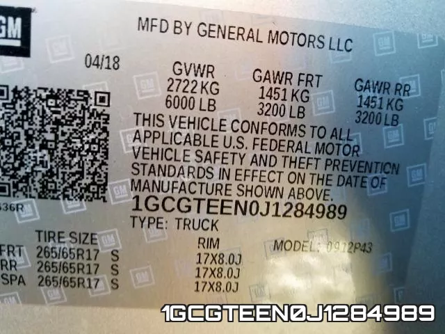 1GCGTEEN0J1284989