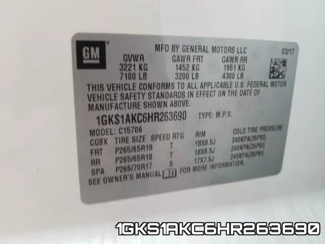 1GKS1AKC6HR263690