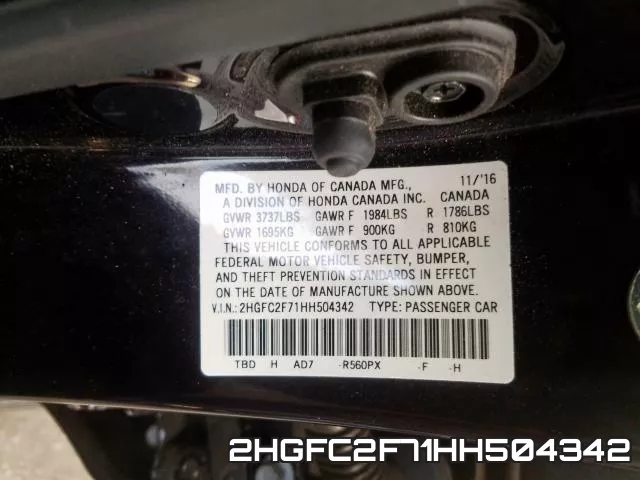 2HGFC2F71HH504342
