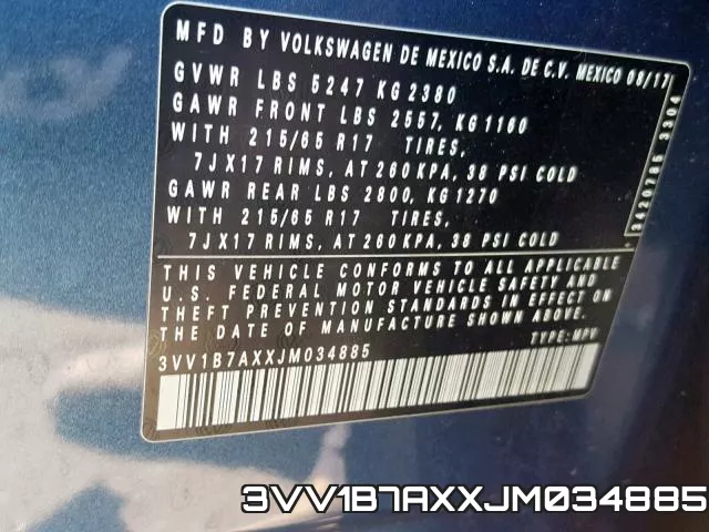 3VV1B7AXXJM034885