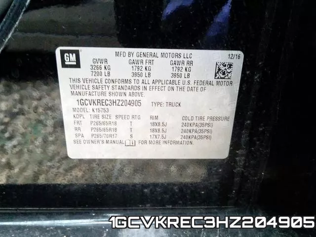 1GCVKREC3HZ204905