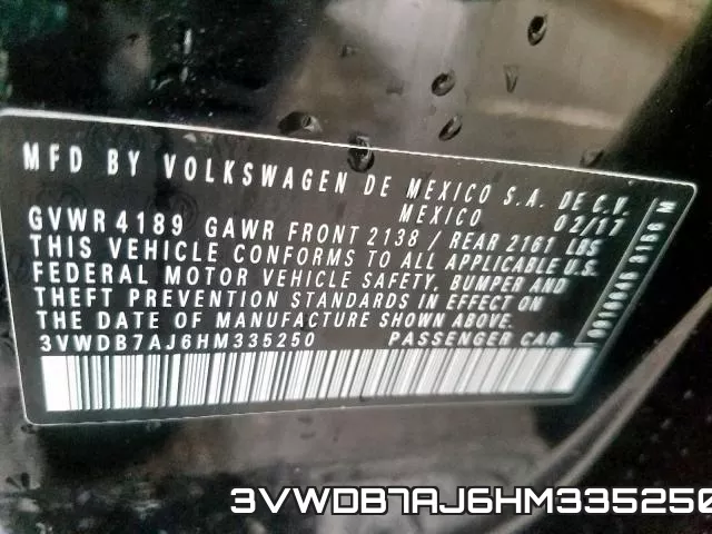 3VWDB7AJ6HM335250