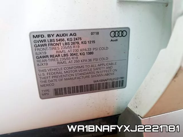 WA1BNAFYXJ2221781