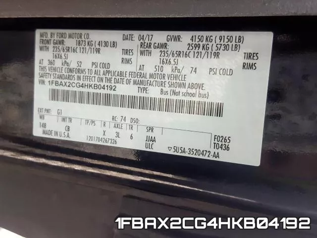 1FBAX2CG4HKB04192