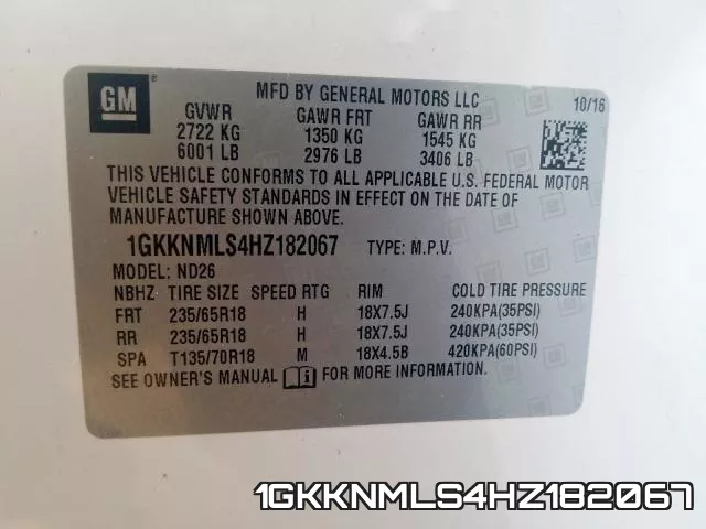1GKKNMLS4HZ182067