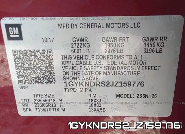 1GYKNDRS2JZ159776