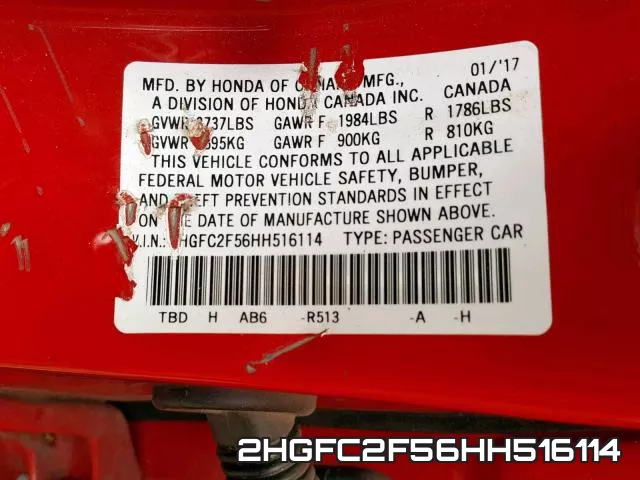 2HGFC2F56HH516114