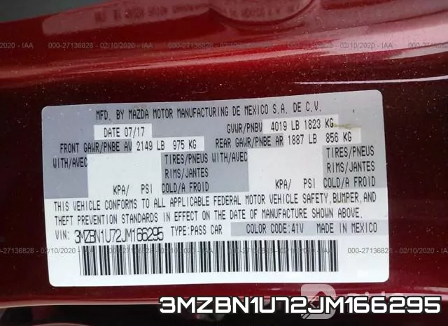 3MZBN1U72JM166295