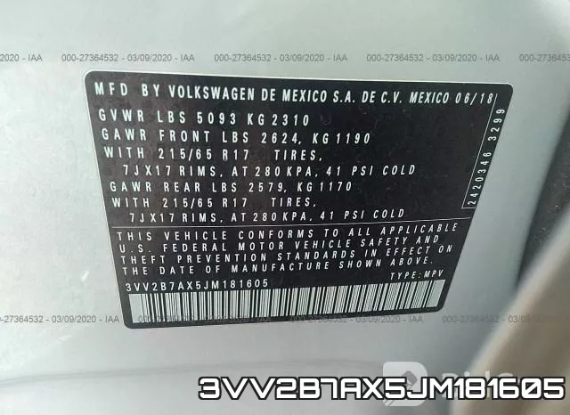 3VV2B7AX5JM181605