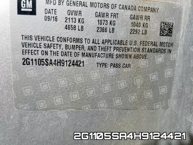 2G1105SA4H9124421