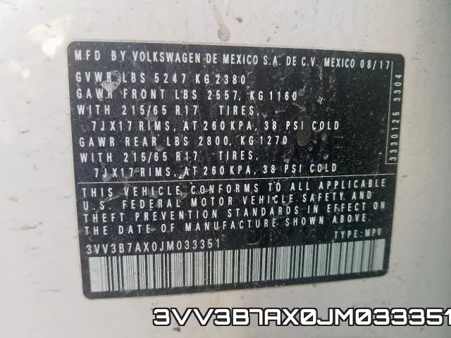 3VV3B7AX0JM033351