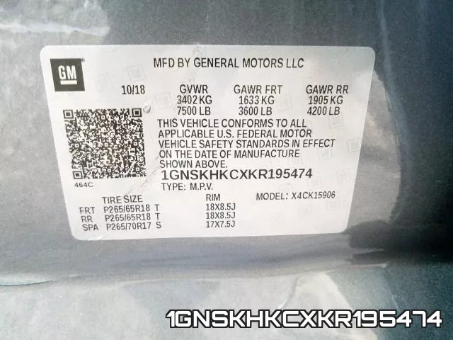 1GNSKHKCXKR195474