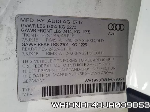 WA19NBF49JA039853
