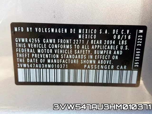 3VW547AU3HM010371