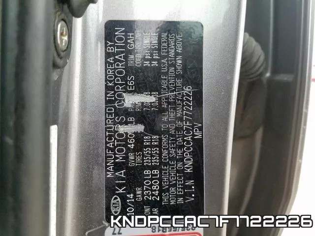 KNDPCCAC7F7722226