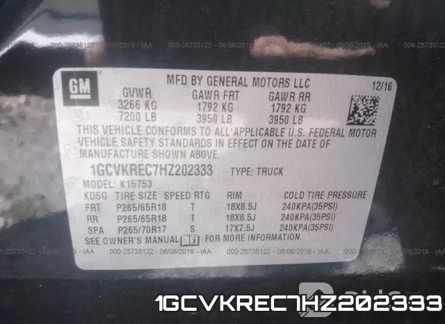 1GCVKREC7HZ202333