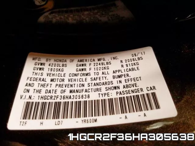 1HGCR2F36HA305638