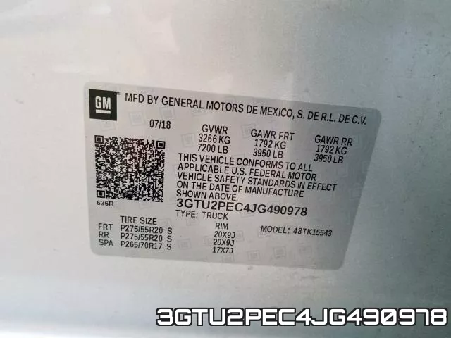 3GTU2PEC4JG490978