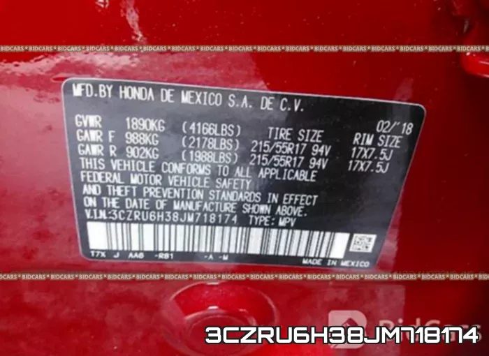 3CZRU6H38JM718174