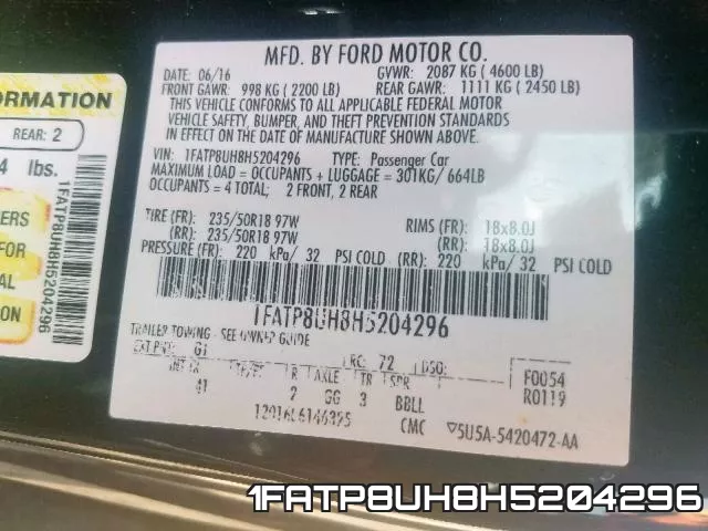 1FATP8UH8H5204296