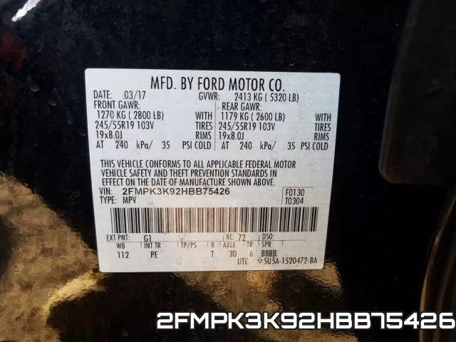 2FMPK3K92HBB75426