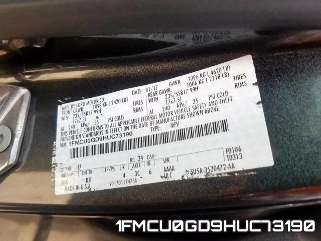 1FMCU0GD9HUC73190