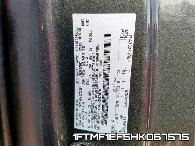 1FTMF1EF5HKD67575