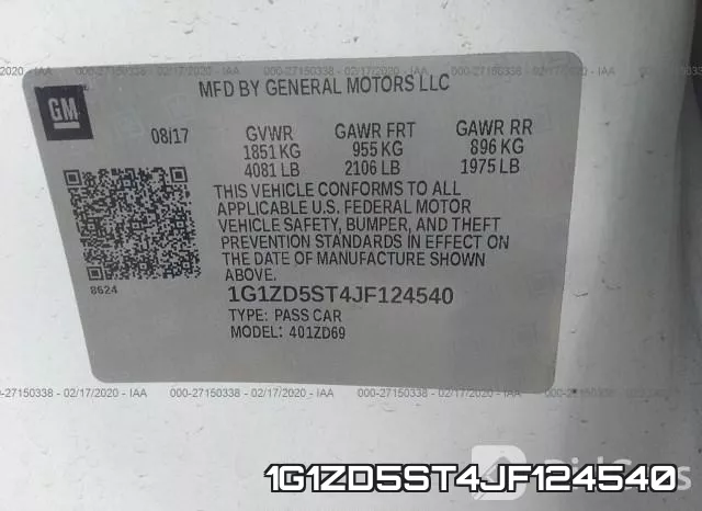 1G1ZD5ST4JF124540