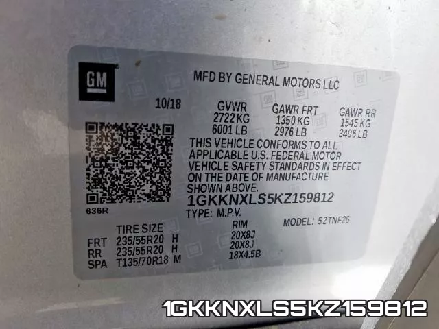 1GKKNXLS5KZ159812