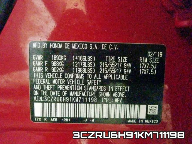 3CZRU6H91KM711198
