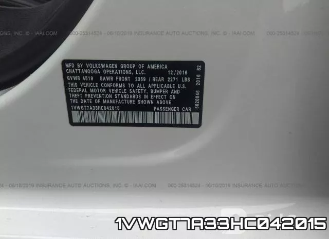 1VWGT7A33HC042015